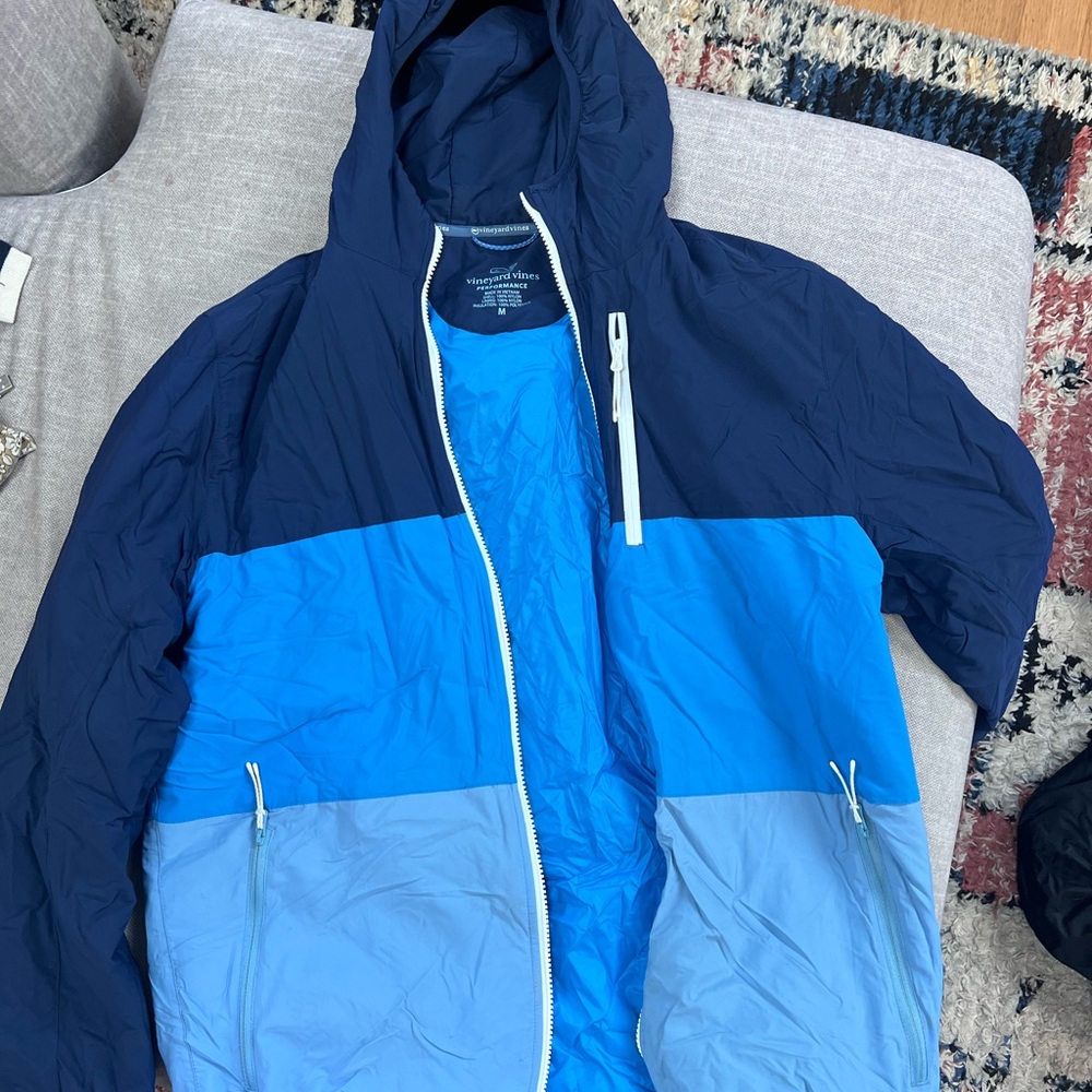 Men's Blue Colorblock Jacket, packable